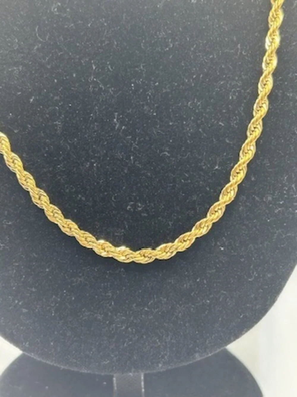 Mens 4mm 24 Inch Gold Rope Chain Real Gold Stainless Steel Plated Durable
